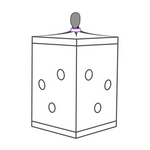 Tegning av en person med hettepose over hodet med luftehull, illustrasjon sikkerhetsprodukt.