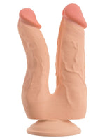 Nature Skin Bendable Double Penetrator – to naturtro dildoer i ulik tykkelse sett forfra
