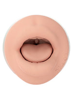 Nærbilde av Fleshlight Mia Malkova Headshot forfra – detaljert og naturtro munnåpning