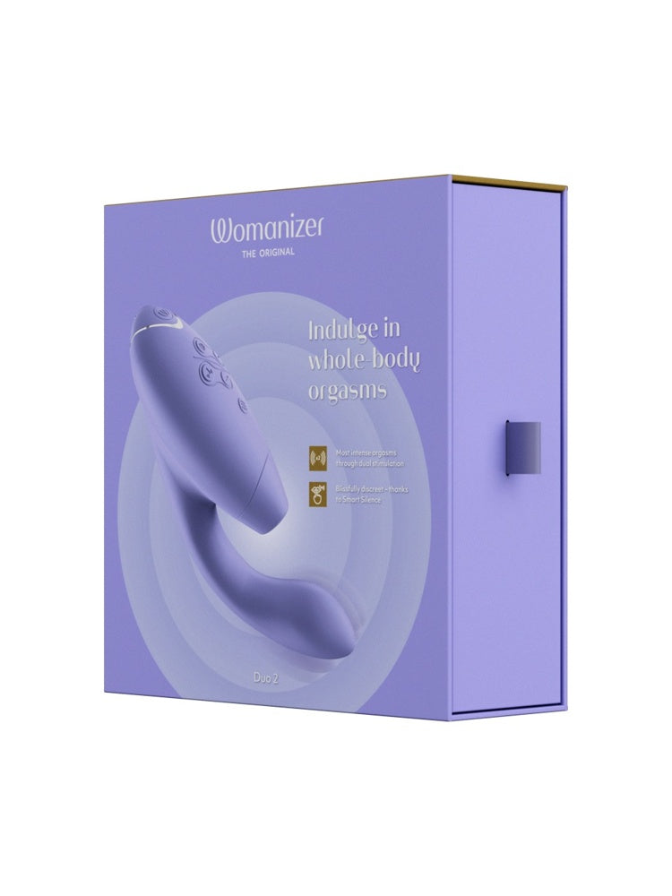 Womanizer Duo 2 lilla originalemballasje – luksuriøs eske med produkt