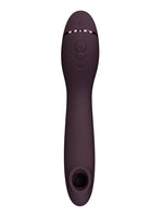 Womanizer OG i aubergine, sett forfra med stimulatoråpning.