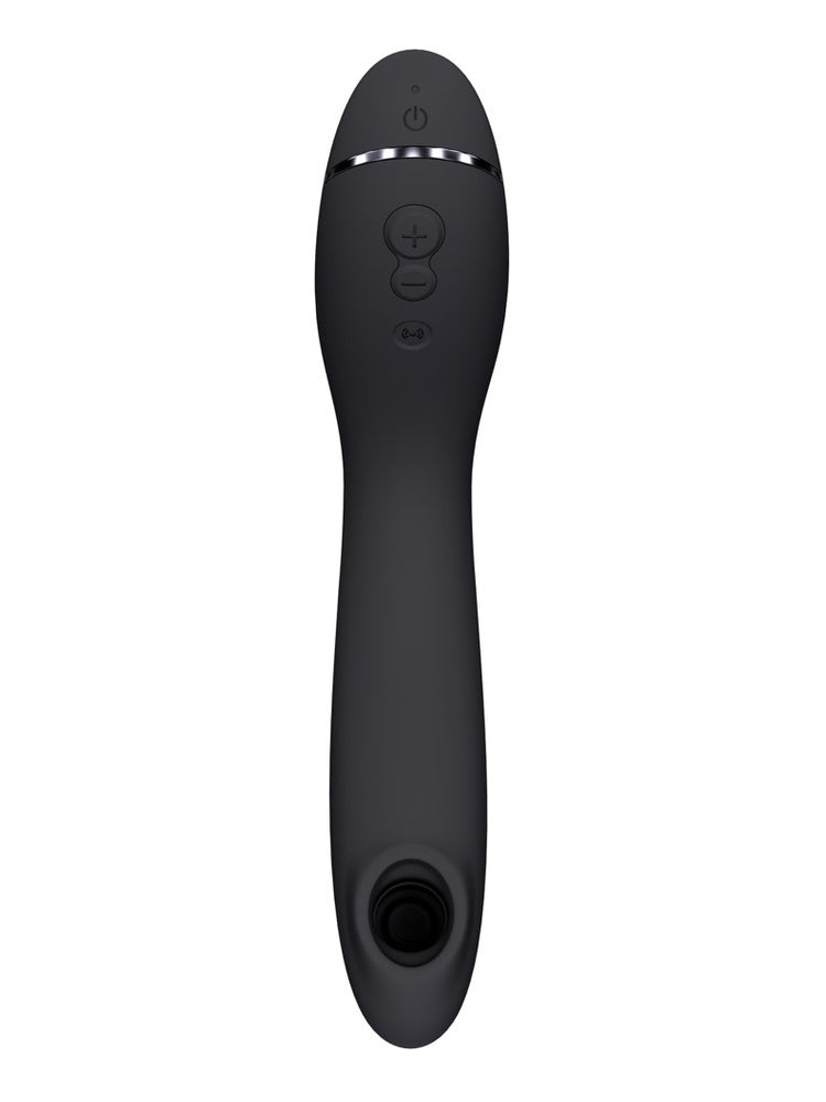 G-punkt vibrator sett forfra med enkle kontrollknapper for intensitet og funksjoner
