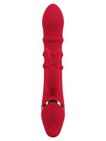 Rabbitvibrator sett bakfra – viser magnetiske ladekontakter i basen.