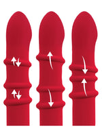 Silhuettbilde med mål: total lengde ca. 23,7 cm, klitorisarm ca. 13,3 cm og diameter ca. 3,3–3,9 cm.