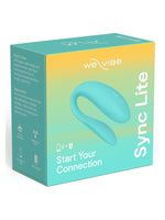 Forside av emballasjen med produktbilde, We-Vibe-logo, modellnavn «Sync Lite» og ikoner for funksjoner.
