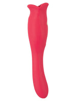 Full lengde av Oral Fun tungevibrator som viser buet og fleksibel design