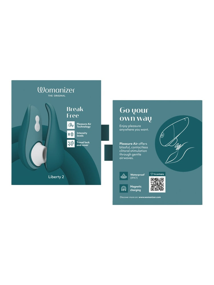 For- og bakside av emballasjen med produktbeskrivelse og QR-kode.