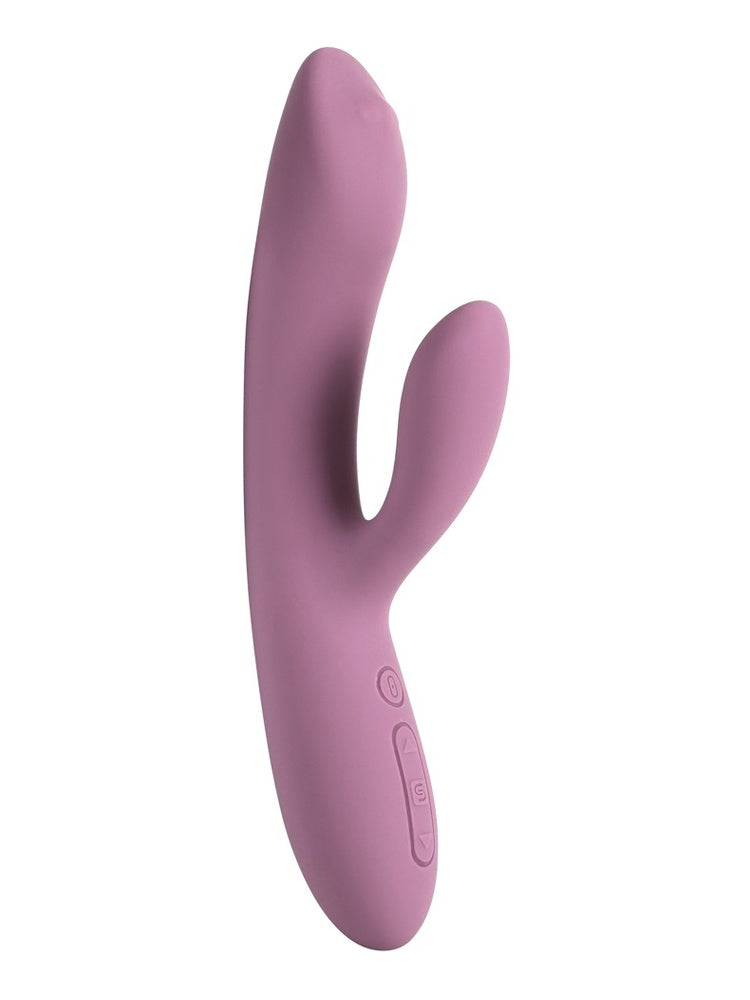 Rosa rabbit vibrator med buet design for samtidig stimulering av G-punkt og klitoris