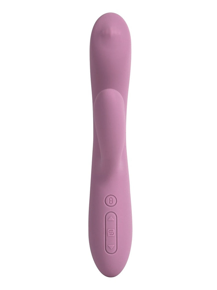 Rabbit vibrator sett forfra med intuitive knapper for enkel styring av vibrasjonsnivåer