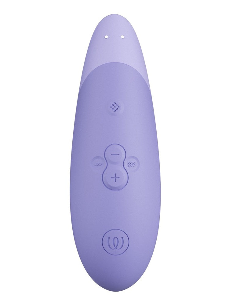 Womanizer Enhance i lilla, sett forfra med kontrollpanel.