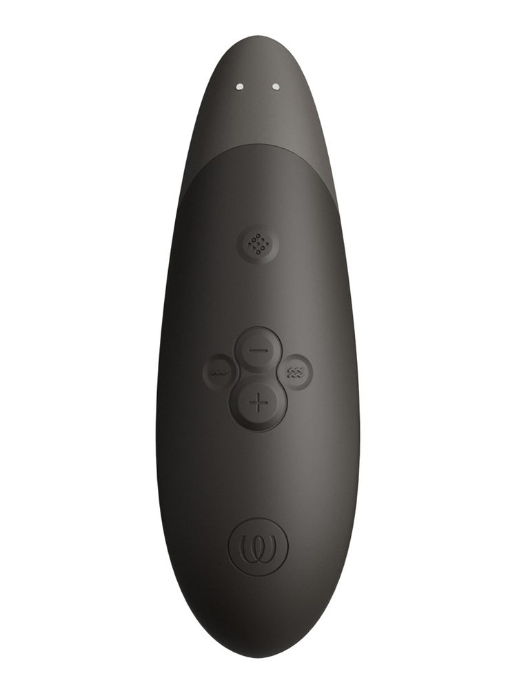 Womanizer Enhance i sort, sett bakfra med magnetiske ladekontakter.