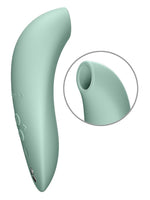 We-Vibe Melt 2 klitorisstimulator i mintgrønn, sett fra siden med detalj av stimulatoråpningen.