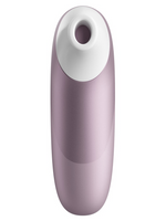 Lilla og hvit klitorisstimulator med ergonomisk design, sexleketøy for kvinner.