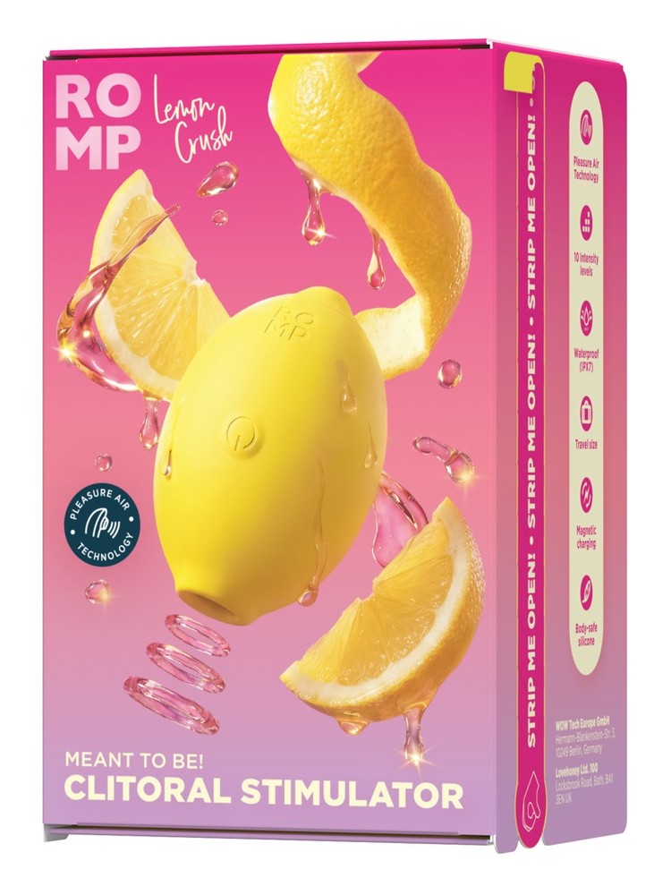 ROMP Lemon Crush – forsiden av den rosa esken