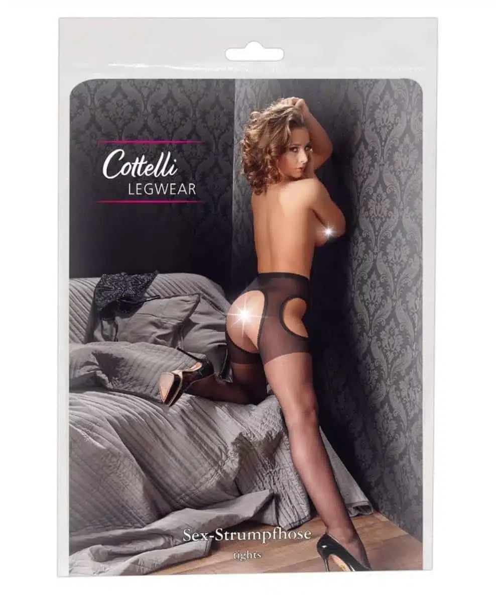 Cottelli - Strømpebukser med åpent skritt