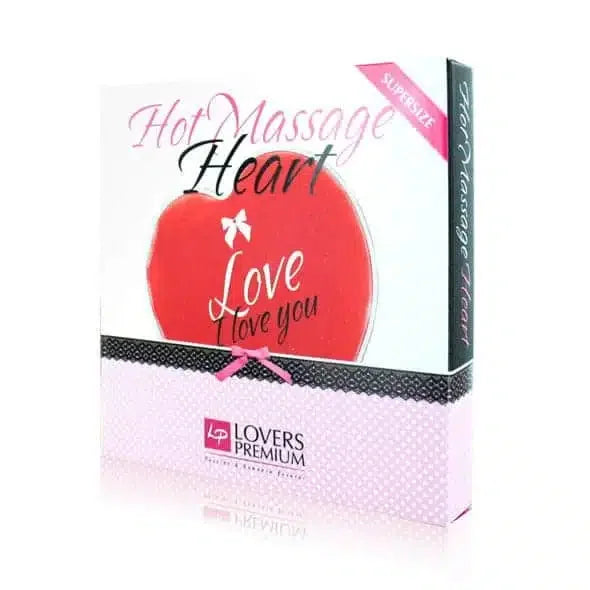 Heart-shaped hot massage pack in pink gift box, Lovers Premium, romantic wellness product