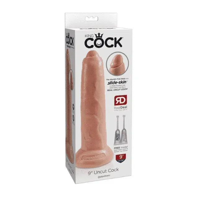 King Cock - Uncut Dildo Med Forhud 23cm