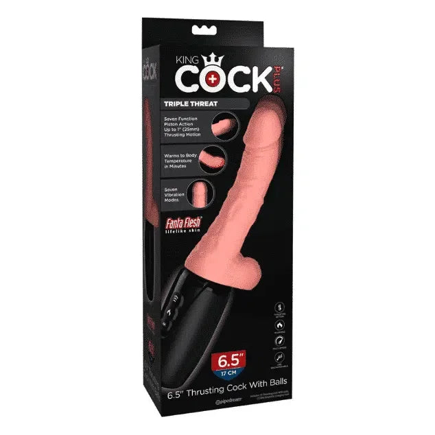 King Cock Plus - Vibrerende Dildo med Støtfunksjon