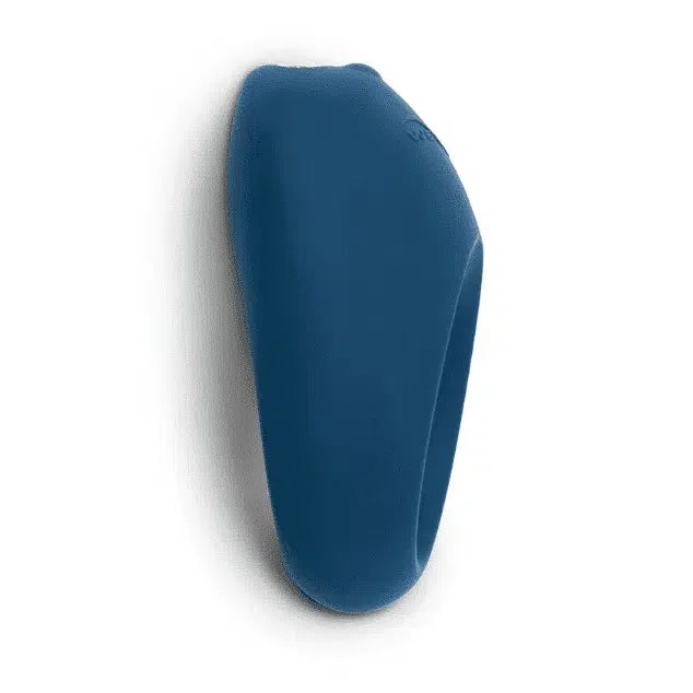 Blue silicone vibrating ring for couples, ergonomic and body-safe design
