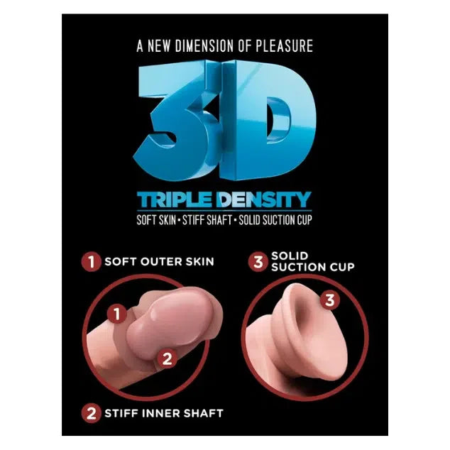 King Cock Plus - Triple Density Dildo Lys 18cm