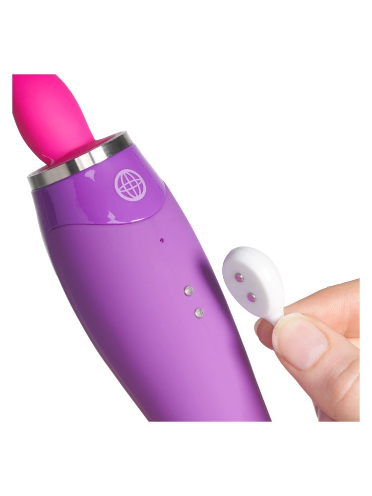 Lilla vibrator med rosa tupp, magnetisk lader, erotisk leketøy for voksne, nærbilde