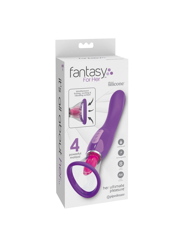 Fantasy For Her silikon sexleketøy i lilla, multivibrator med 4 motorer, på hvit eske