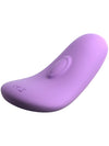 Fantasy For Her Please Her trusevibrator i lilla silikon med rillet stimuleringsflate, vist forfra på hvit bakgrunn.