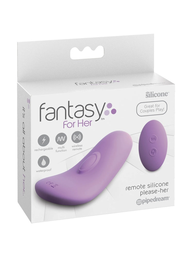 Fantasy For Her Please Her trusevibrator sett bakfra med oval stimuleringsflate og CE-merking.