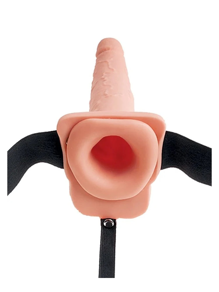 Hollow strap-on dildo med åpning foran for realistisk følelse
