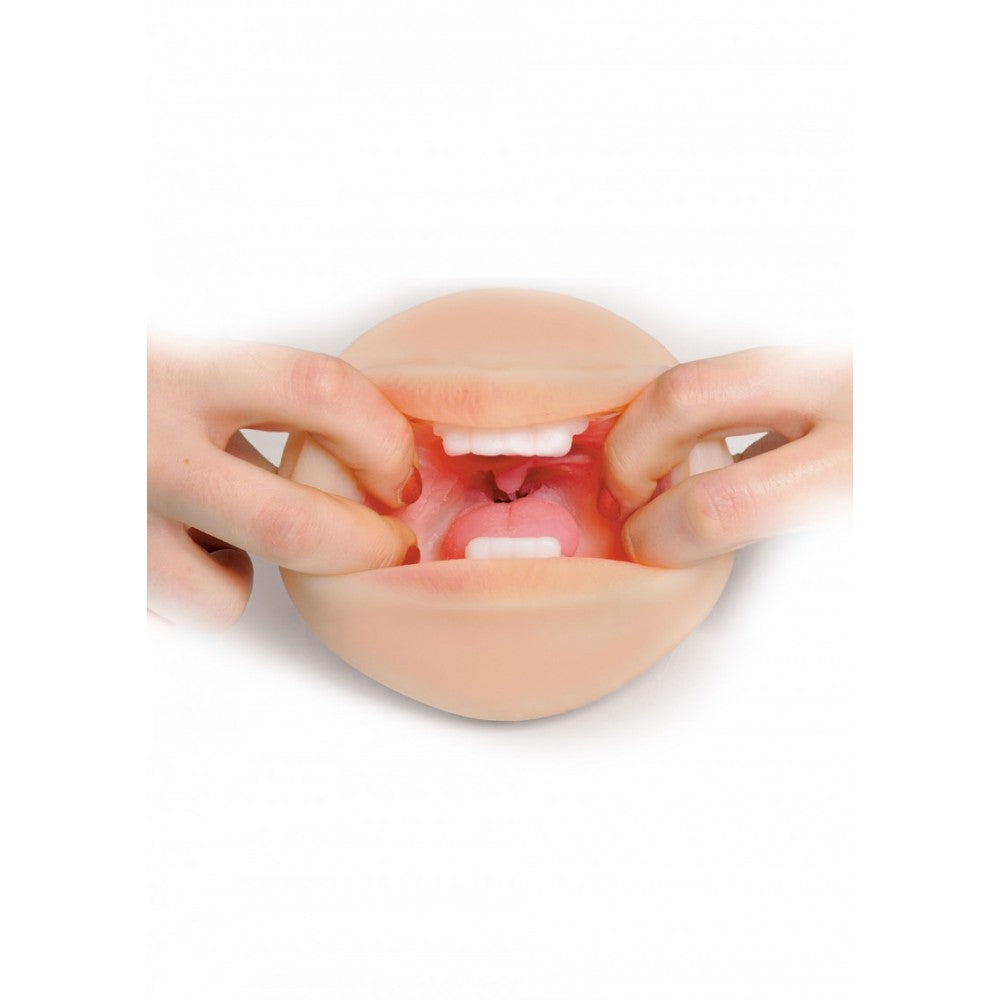Realistisk oralsex leketøy for menn, munnformet masturbator med naturtro detaljer og fingre som åpner munnen