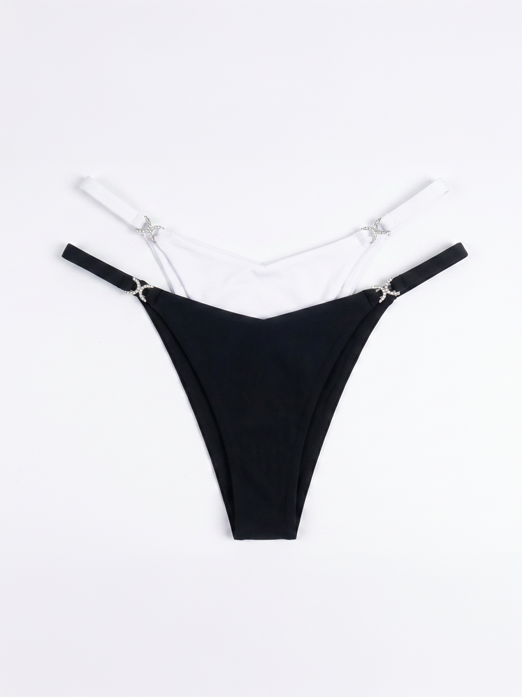 Sexy bikinitruse med diamantdetaljer – 2-pk.