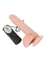 Vibrerende dildo i silikon med fleksibelt skaft og kraftig sugekopp