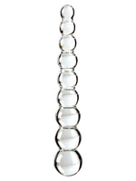 Icicles No 2 – håndlaget glassdildo med kuler i økende størrelse