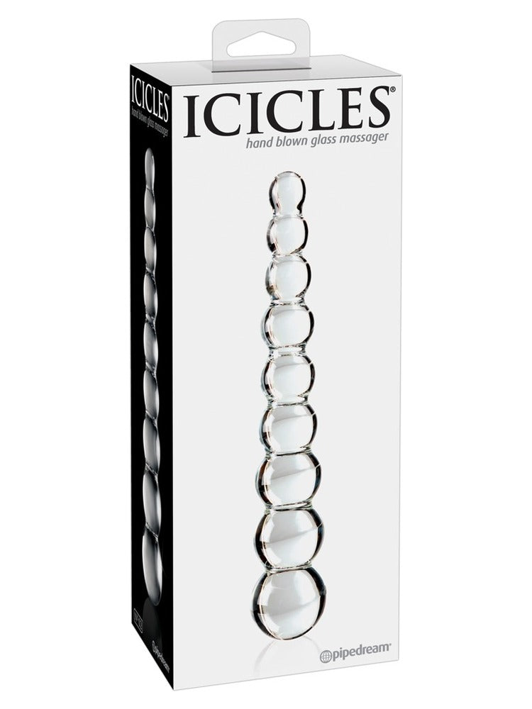 Icicles No 2 – glassdildo i originalemballasje, sett forfra