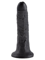 King Cock 18 cm Sort – realistisk svart dildo med sugekopp, sett forfra