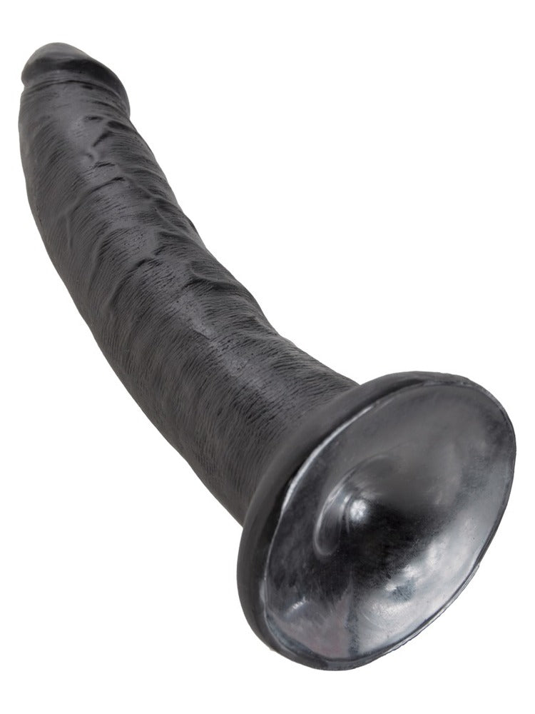 King Cock 18 cm Sort – sugekoppen under på den svarte dildoen
