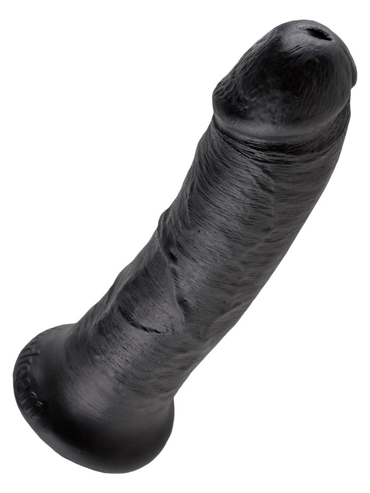 King Cock 20 cm Sort – realistisk svart dildo med detaljert hode og årer