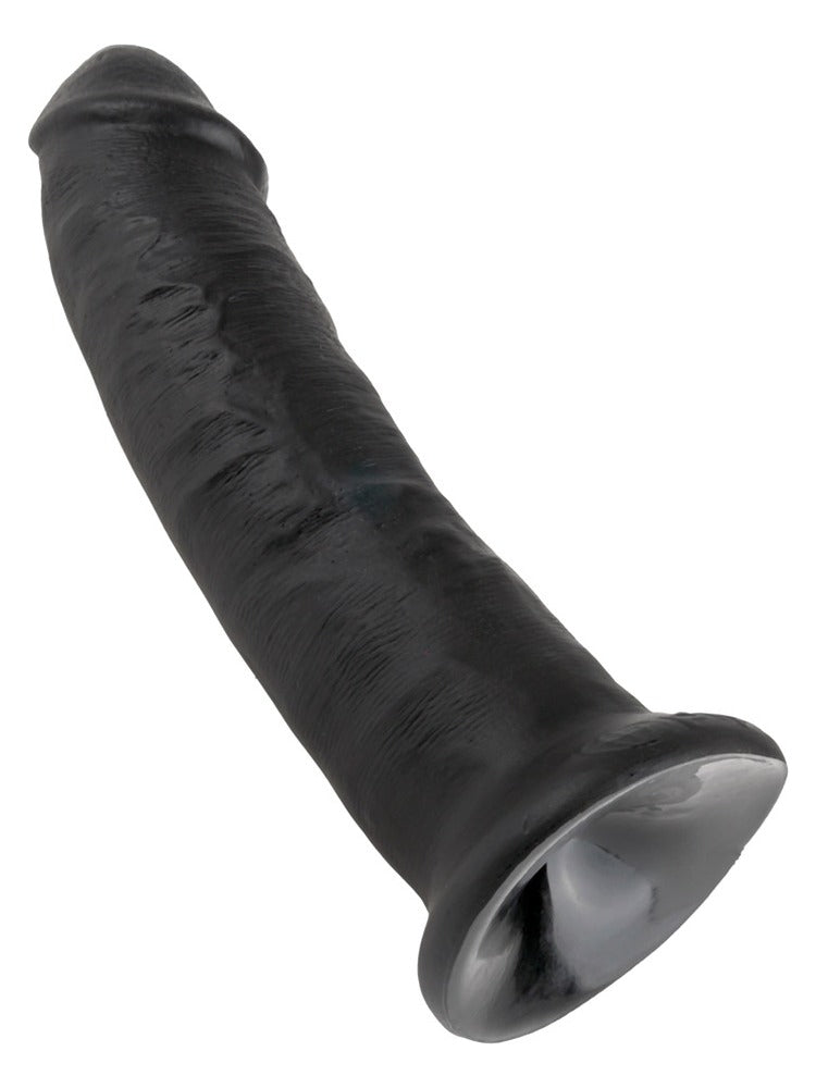 King Cock 23 cm Sort – sugekoppen under på den svarte dildoen