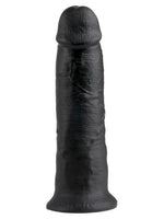 King Cock 25 cm Sort – realistisk svart dildo med sugekopp, sett forfra