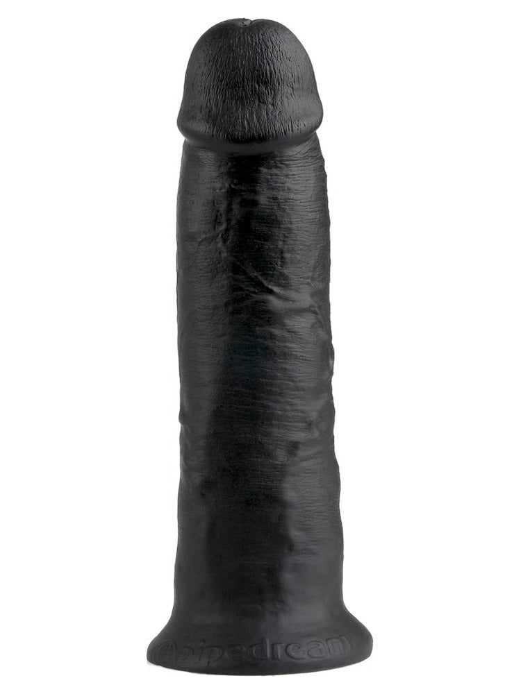 King Cock 25 cm Sort – realistisk svart dildo med sugekopp, sett forfra