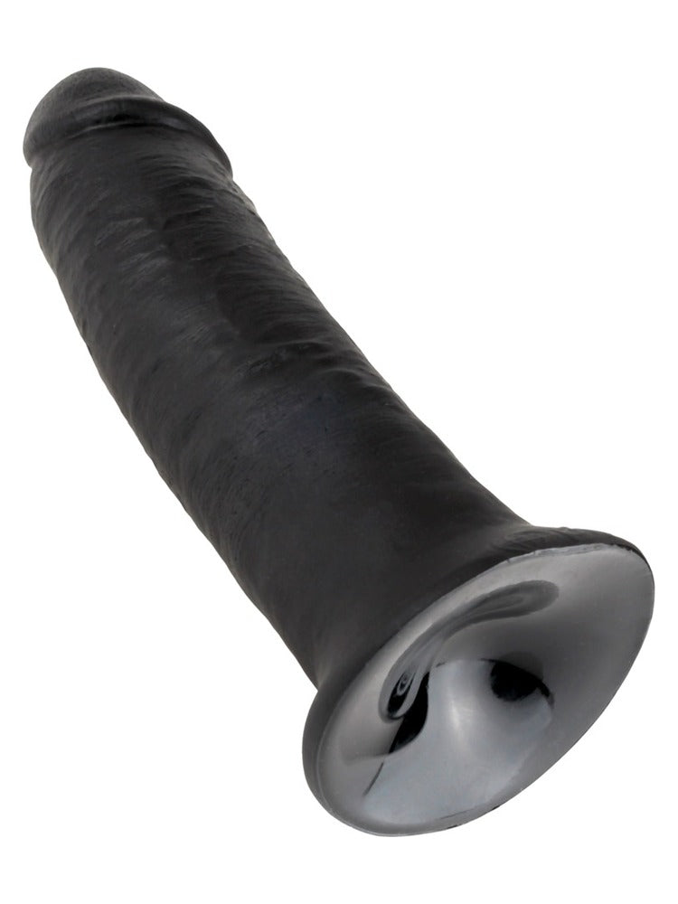 King Cock 25 cm Sort – sugekoppen under på den svarte dildoen