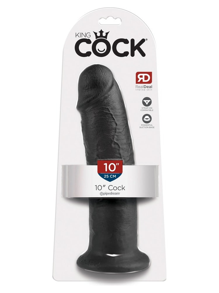 King Cock 25 cm Sort – realistisk dildo i originalemballasje