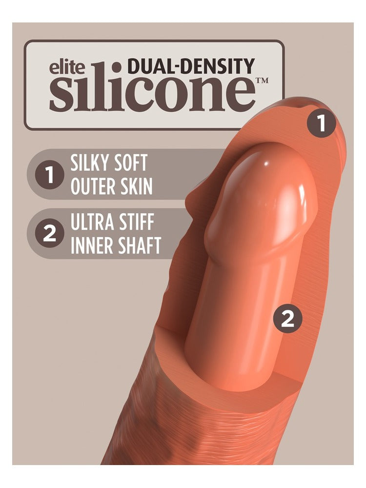 King Cock Elite 20 cm Tan – dual density: myk ytre hud og fast indre kjerne i silikon