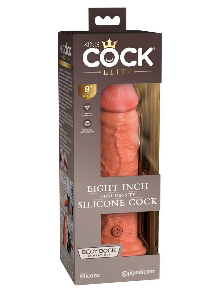 King Cock Elite 20 cm Tan – silikondildo i originalemballasje, sett forfra