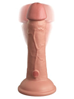 King Cock Elite vibrerende 15 cm Lys – realistisk silikondildo med vibrasjon og sugekopp, sett forfra
