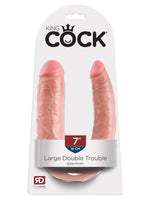 King Cock Large Double Trouble 18 cm – dobbeltdildo i originalemballasje