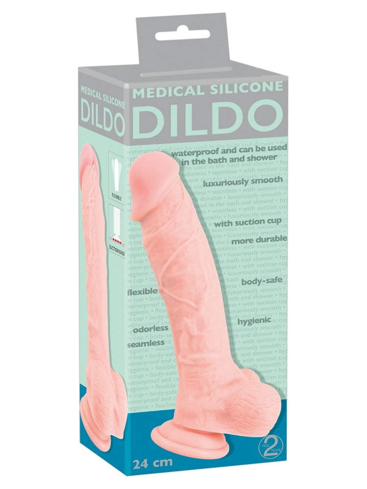 You2Toys Medisinsk Silikon Dildo 24 cm – silikondildo i originalemballasje