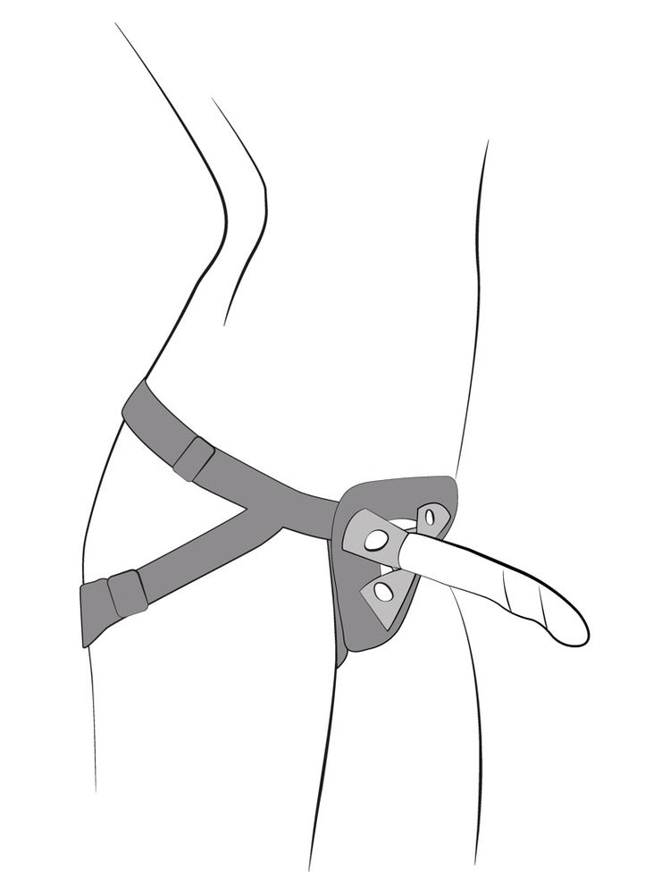 ROMP Piccolo Pegging Kit – illustrasjon av strap-on-selen i bruk