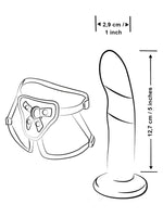ROMP Piccolo Pegging Kit – mål: dildo 12,7 cm lang og 2,9 cm i diameter, med sele
