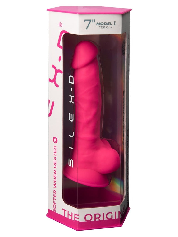 Silexd 7" Model 1 – rosa realistisk dildo i originalemballasje